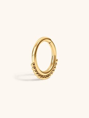 Maison Miru Goddess Cartilage Hoop Gold Titanium Beaded Septum Helix Hoop